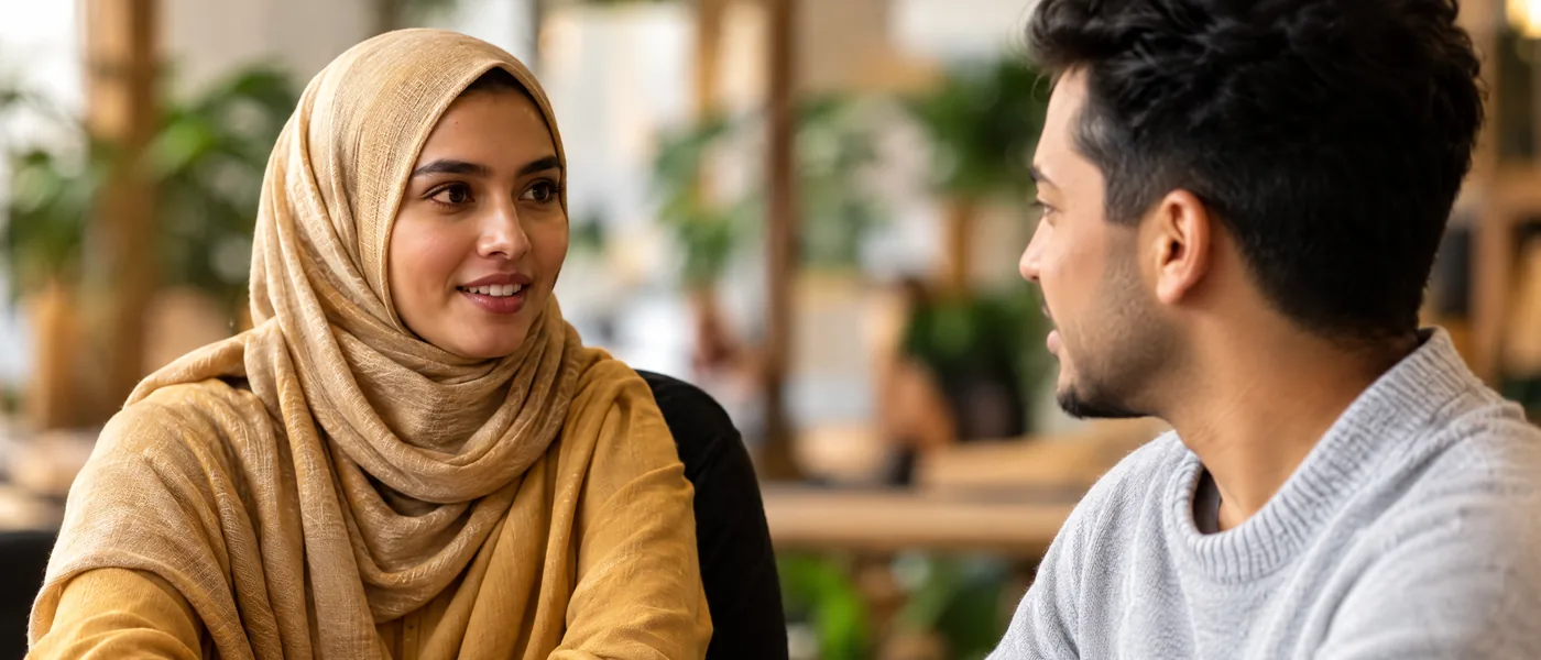Consulent in gesprek met een inburgeraar, klantcase FermWerk